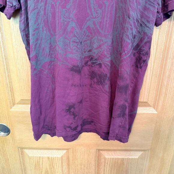 Dark Purple Wings Vintage Affliction Live Fast Men's T-Shirt Size XL - Picture 3 of 10